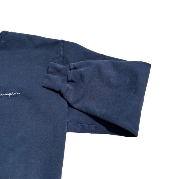 y2k Champion Sweatshirt Navy Pullover Embroidered Logo Men's Size XL Heavyweight - Picture 4 of 10